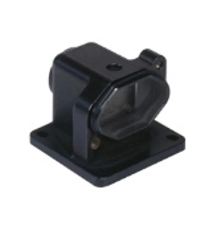 bulkhead mounting housing, angled, size 21.21, IP68 alu, screw locking