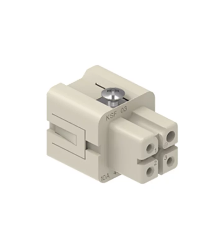 female insert, size 21.21, 3p+PE, silver, spring, 10A, 400V