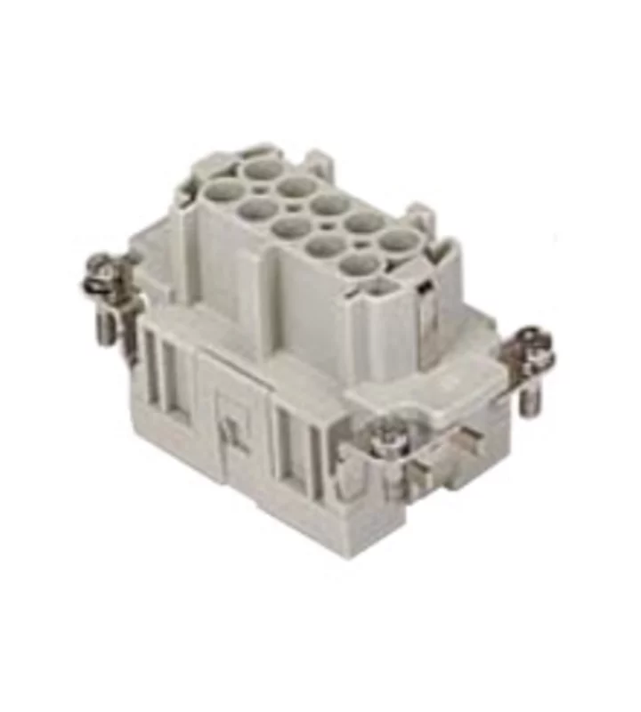 female insert, size 57.27, 10p+PE, silver, spring, 16A, 500V