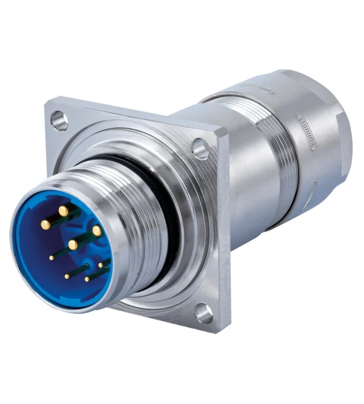 Panel Connector, Male Thread, with Strain Relief
