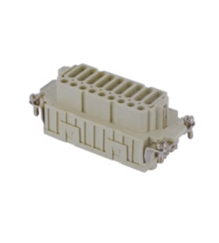 female insert, size 77.27, 27p+PE, silver, spring, 10A, 400V