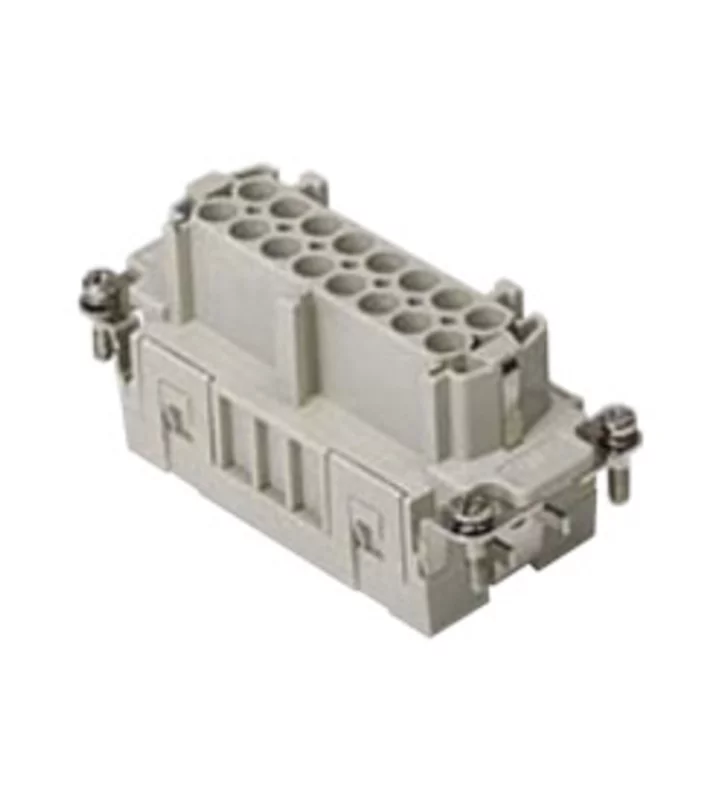 female insert, size 77.27, 16p+PE, silver, spring, 16A, 500V