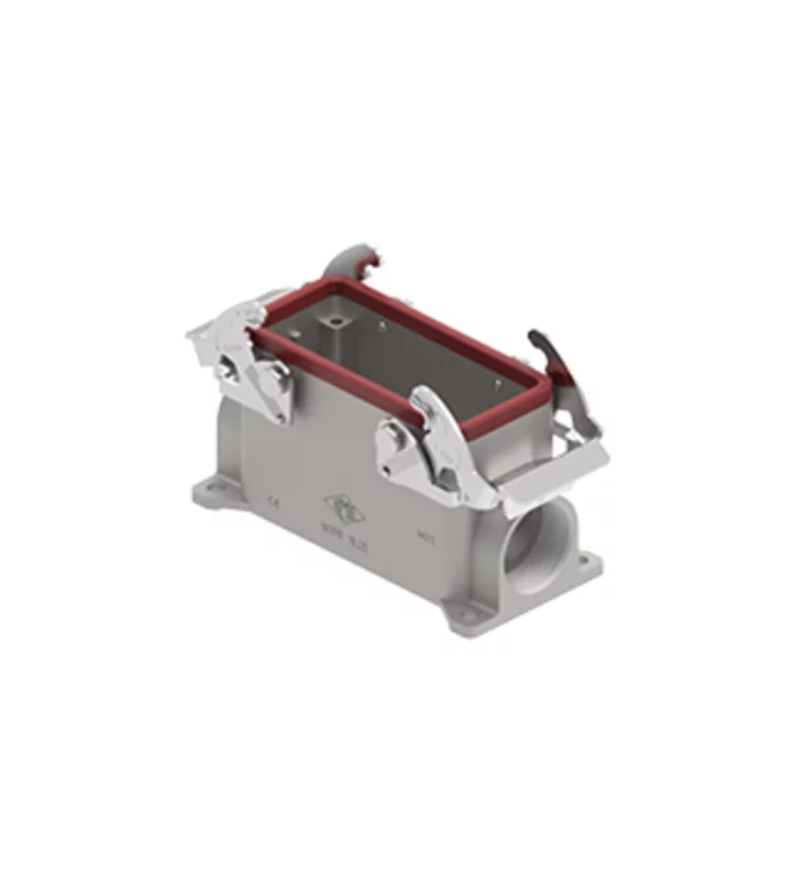 surface mounting housing, size 77.27, 180 °C alu, 2 levers, 1xM25 side