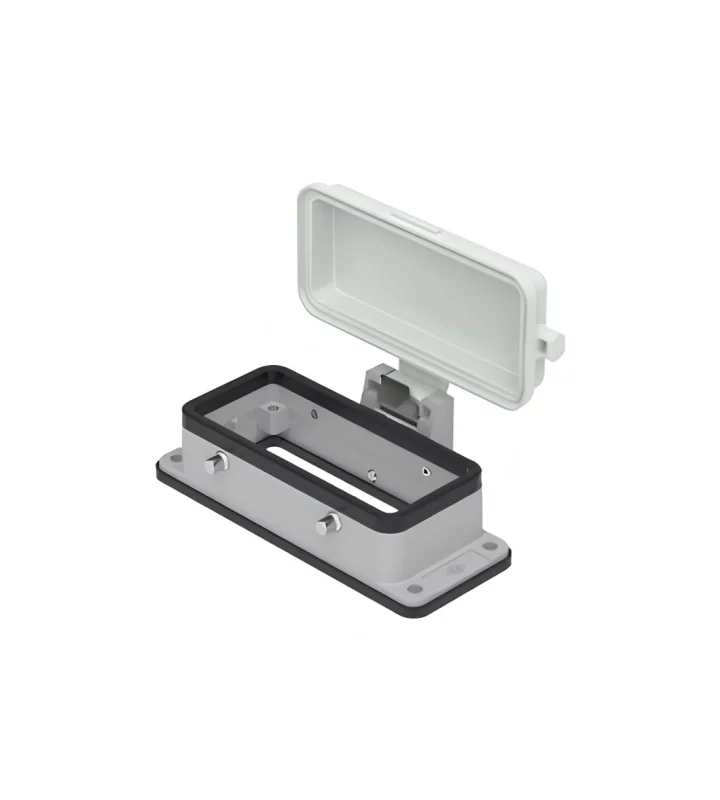bulkhead mounting housing, size 77.27, C-TYPE alu, 4 pegs, cover plastic