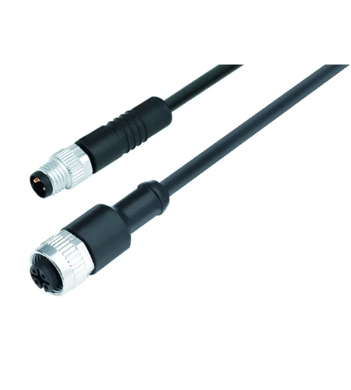 Male cable connector M8x1 - Female cable connector M12x1