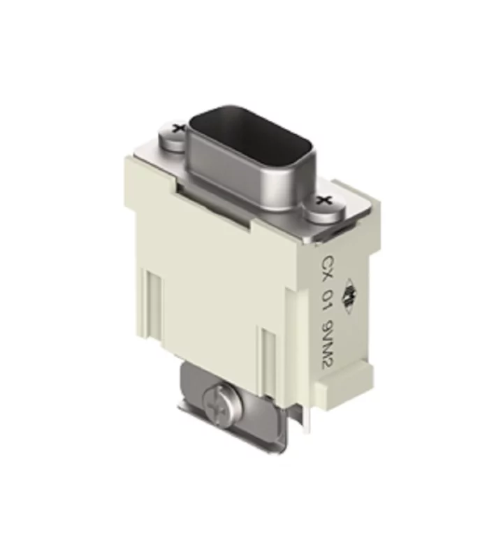 male insert, MIXO, 1MU, 9p, crimp, 5A, 50V, D-SUB, double cable entry