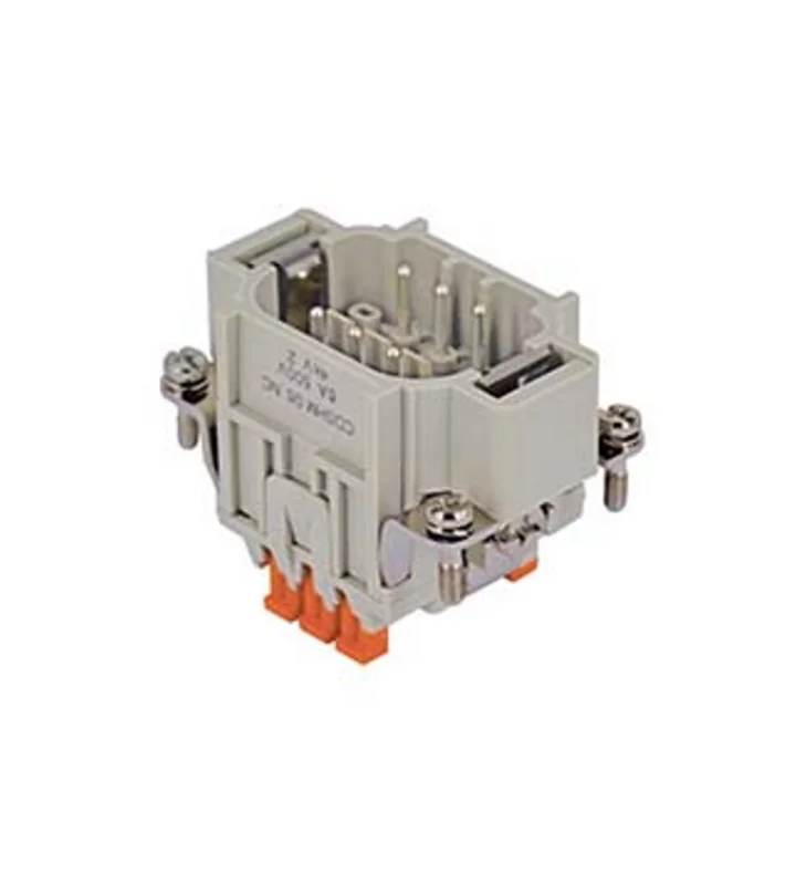 male insert, size 44.27, 6p+PE, SQUICH, 6A, 250V, for measuring transformer