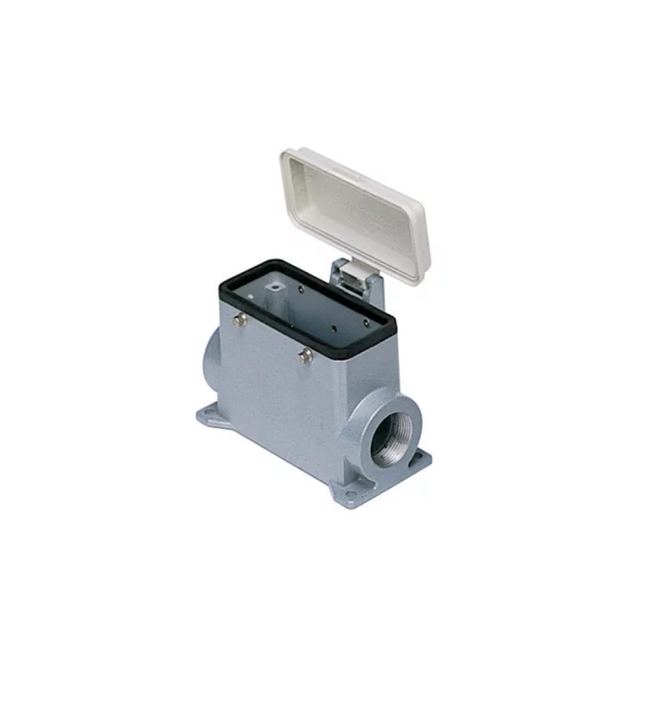 surface mounting housing, high, size 77.27, C-TYPE alu, 4 pegs, 2xPG21 side, cov.