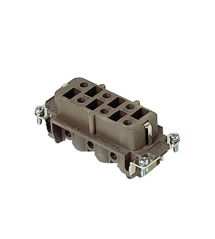 female insert, size 77.27, 6p+PE, silver, screw, 35A, 400, 690V, 180°C