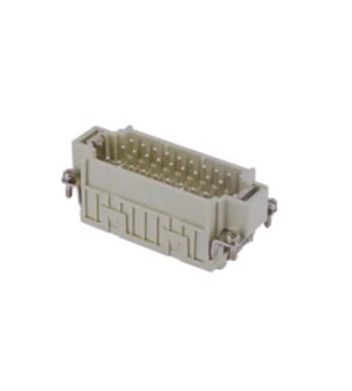 male insert, size 77.27, 27p+PE, silver, spring, 10A, 400V