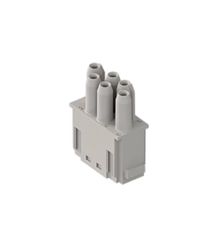 female insert, MIXO, 1MU, 6p, crimp, 16A, 830V, protected