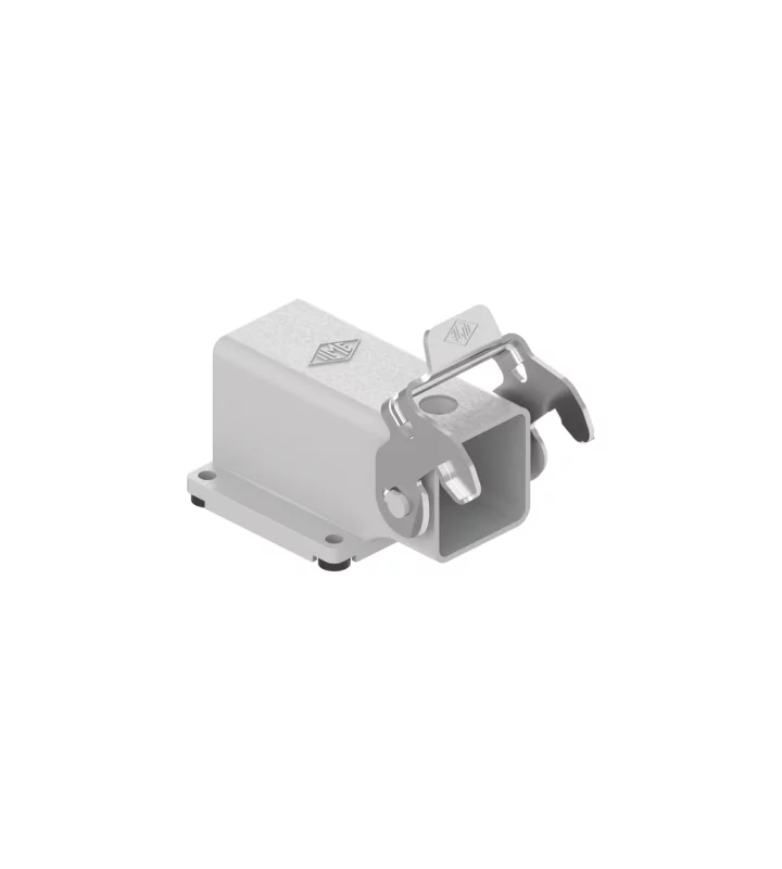 bulkhead mounting housing, angled, size 21.21, CKA zinc, 1 rigid lever stainless steel, large cable gland
