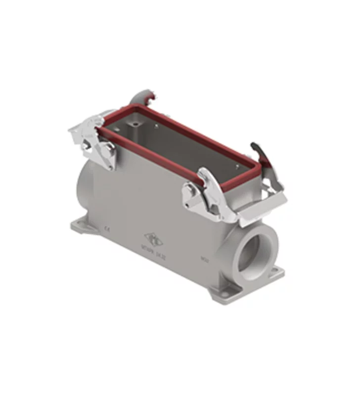 surface mounting housing, size 104.27, 180 °C alu, 2 levers, 1xM32 side