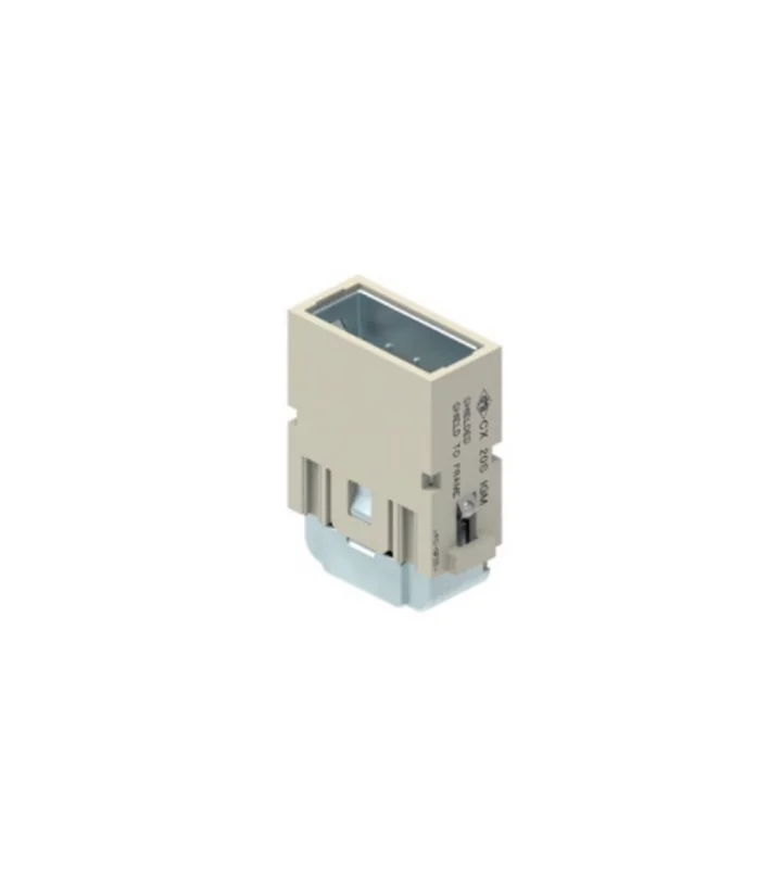 male insert, MIXO, 1MU, 20p, crimp, 4A, 32V, with contact to PE