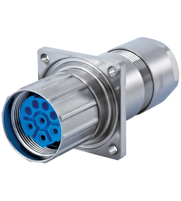 Panel Connector, Female Thread, with Strain Relief