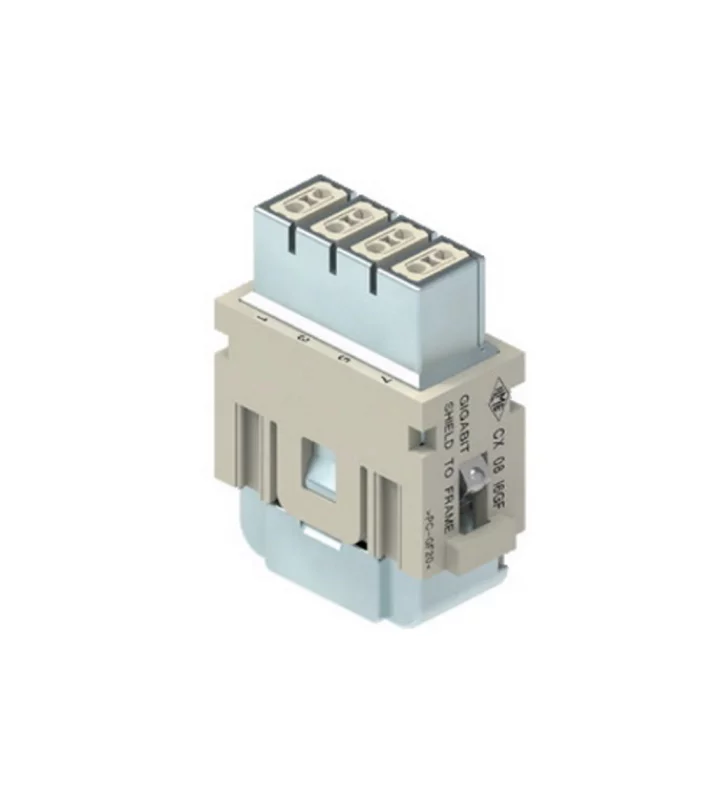 female insert, MIXO, 8p, crimp, 5A, 50V, gigabit, with contact to PE