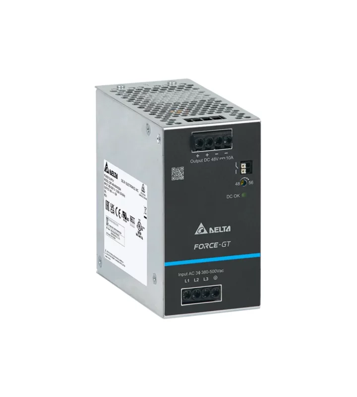 Power supply, 2,3Ph, 480W, DIN Rail, AC/DC, 48 Vdc, 10 A