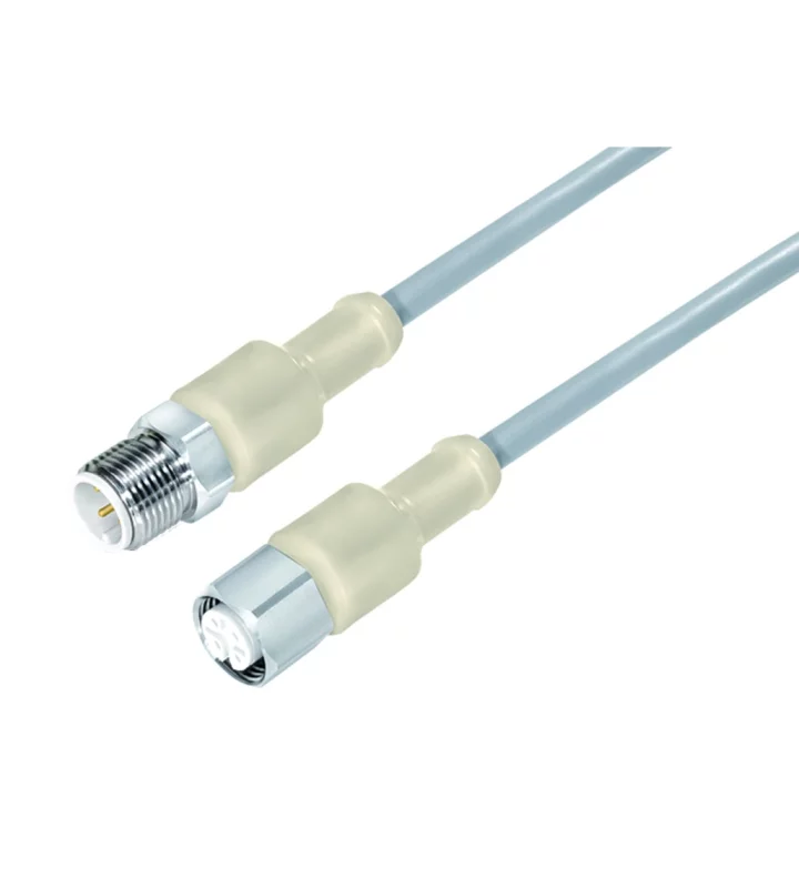 Connecting cable, male cable connector M12x1 & female cable connector M12x1