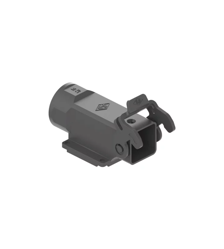 surface mounting housing, angled, size 21.21, CK plastic, 1 lever, 1xM25 side