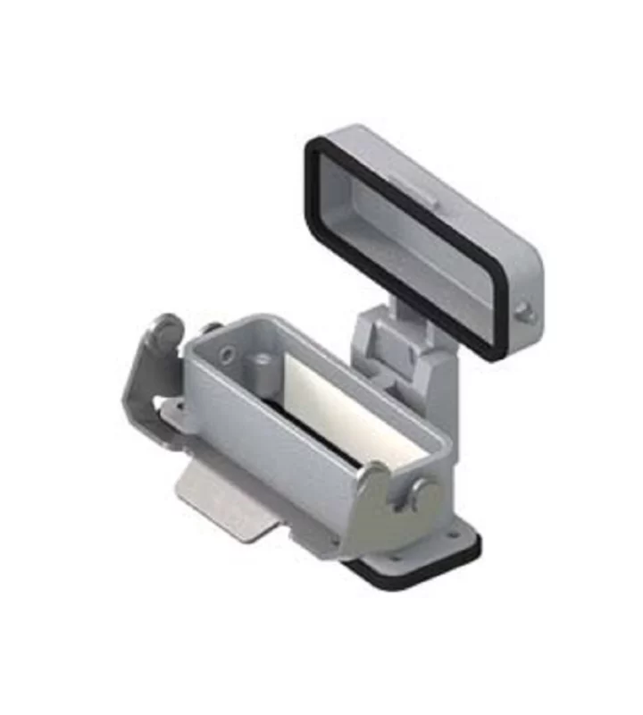 bulkhead mounting housing, size 66.16, CZ7 alu, 1 rigid lever, cover metal