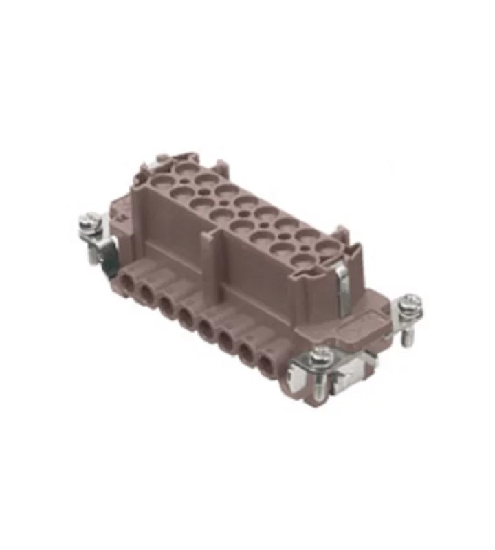 female insert, size 77.27, 16p+PE, silver, screw, 16A, 500V, 180°C