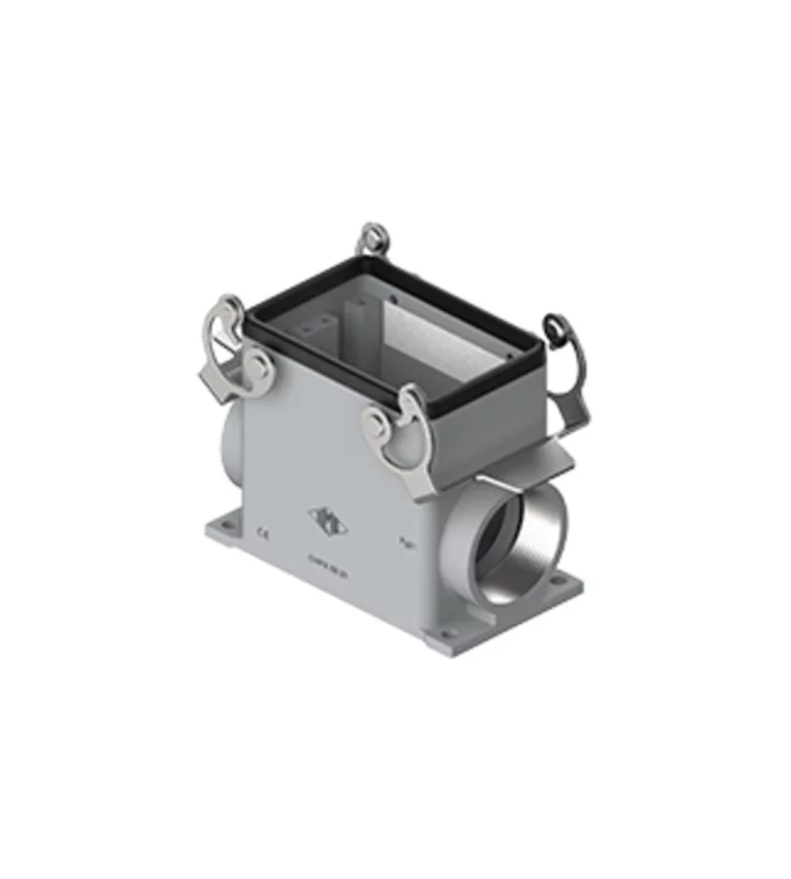 surface mounting housing, size 66.40, C-TYPE alu, 2 levers stainless steel, 1xM32 side