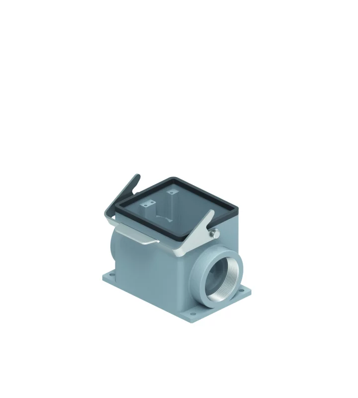surface mounting housing, size 77.62, C-TYPE alu, 1 rigid lever stainless steel, 1xM40 side