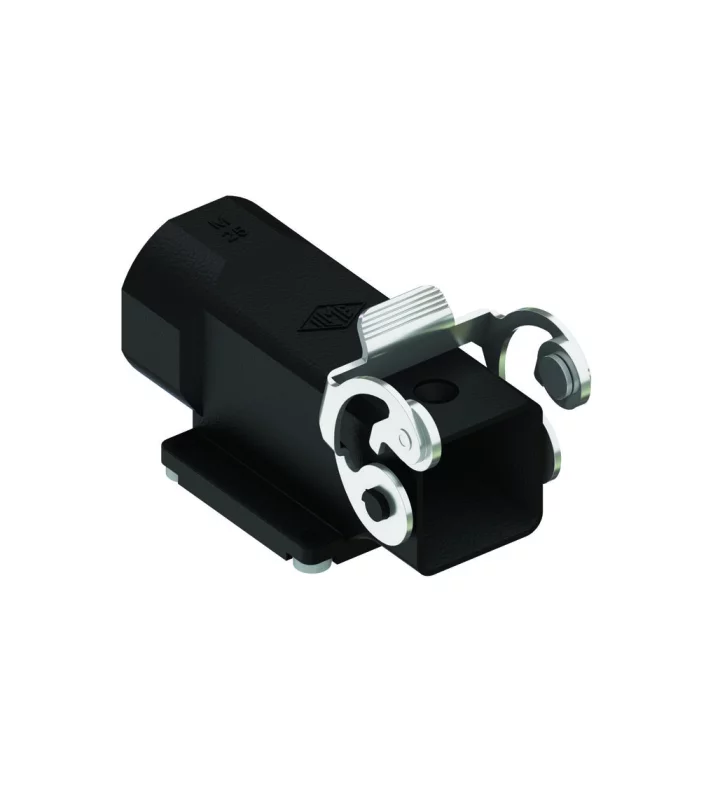 bulkhead mounting housing, angled, size 21.21, W-type zinc, 1 lever stainless steel, 1xM25 side
