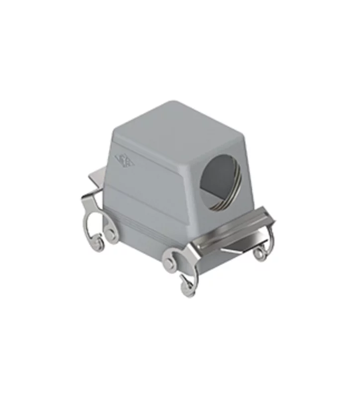 hood, high, size 66.40, C-TYPE alu, 2 levers stainless steel, 1xM32 side, no adaptor