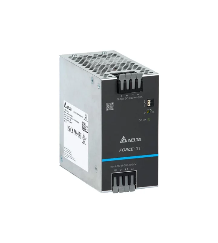 Power supply, 2,3Ph, 480W, DIN Rail, AC/DC, 24 Vdc, 20 A