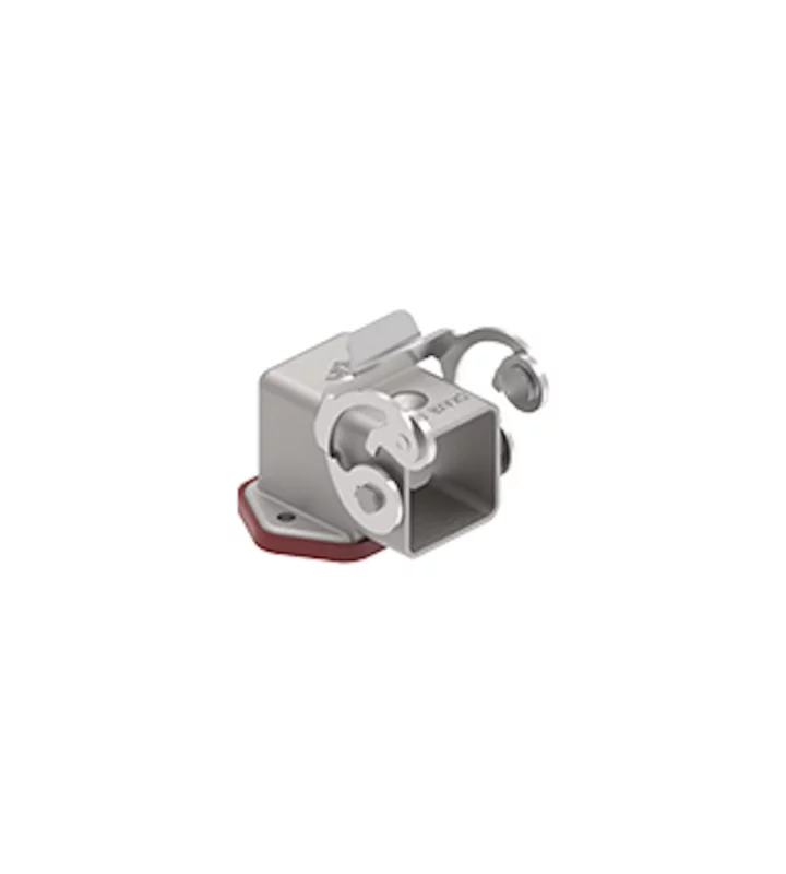 bulkhead mounting housing, angled, size 21.21, 180°C zinc, 1 lever stainless steel