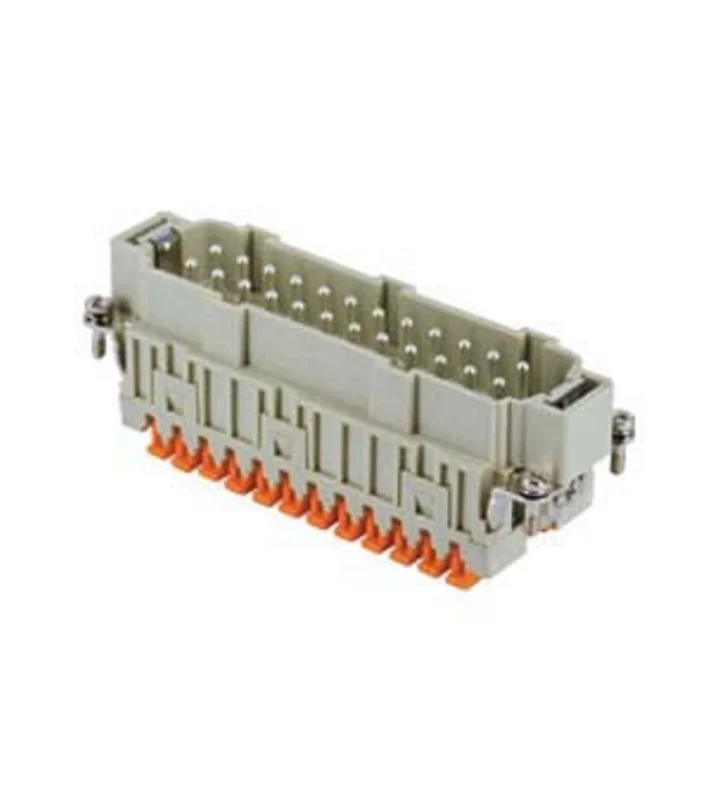 male insert, 24p+PE, silver, SQUICH, 16A, 500V, for size 104.62 no.25-48