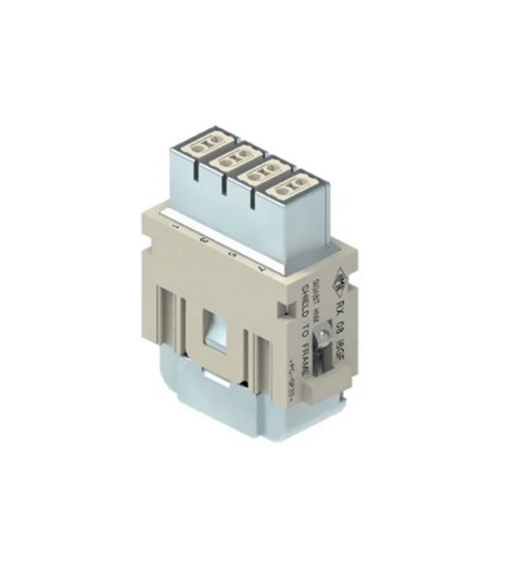female insert, MIXO HNM, 1MU, 8p, crimp, 5A, 50V, gigabit, with contact to PE