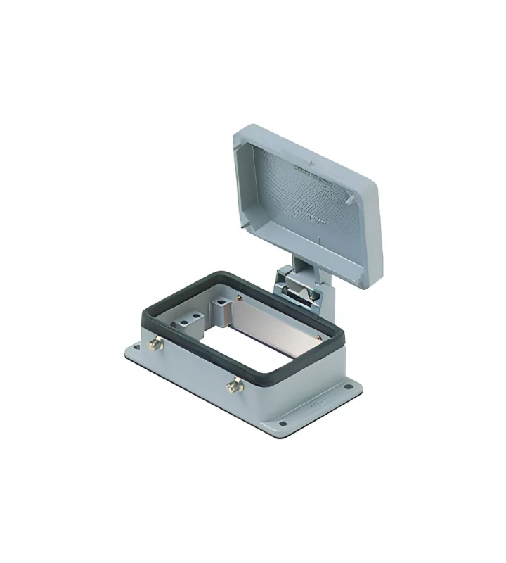bulkhead mounting housing, size 66.40, C-TYPE alu, 4 pegs, cover metal