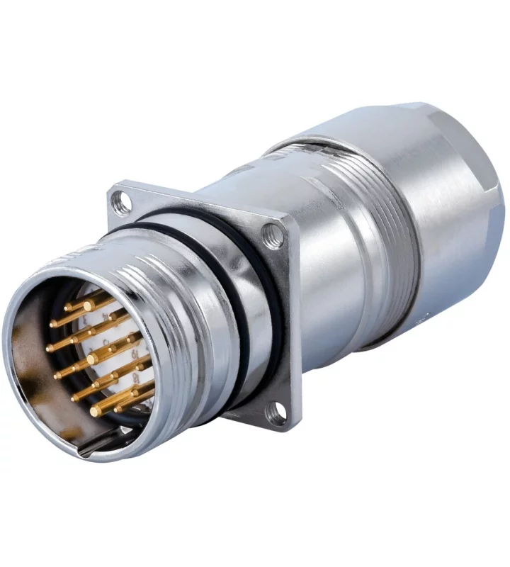 Panel Connector, Male Thread, with Strain Relief