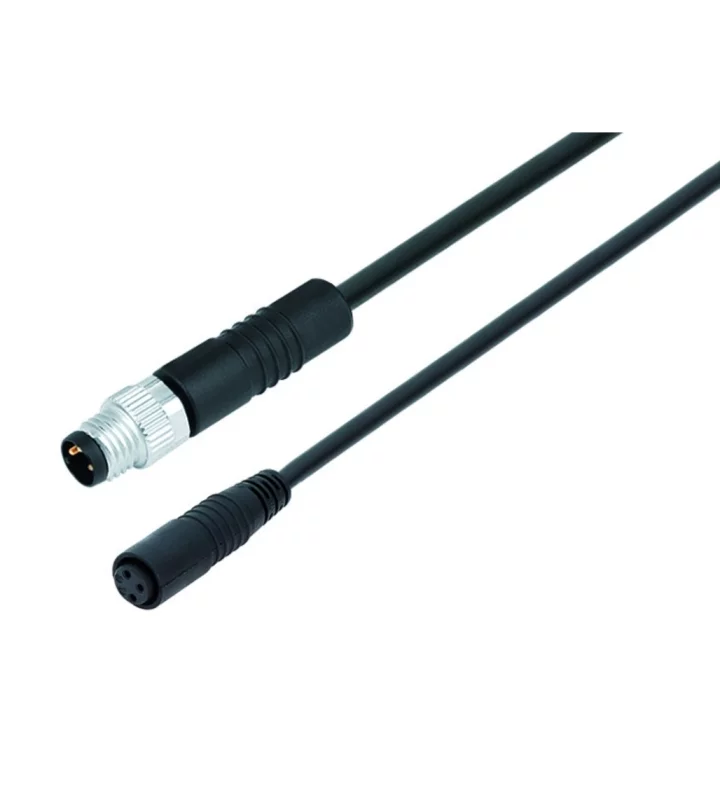 Male cable connector M8x1 - Female cable connector snap-in version M8x1