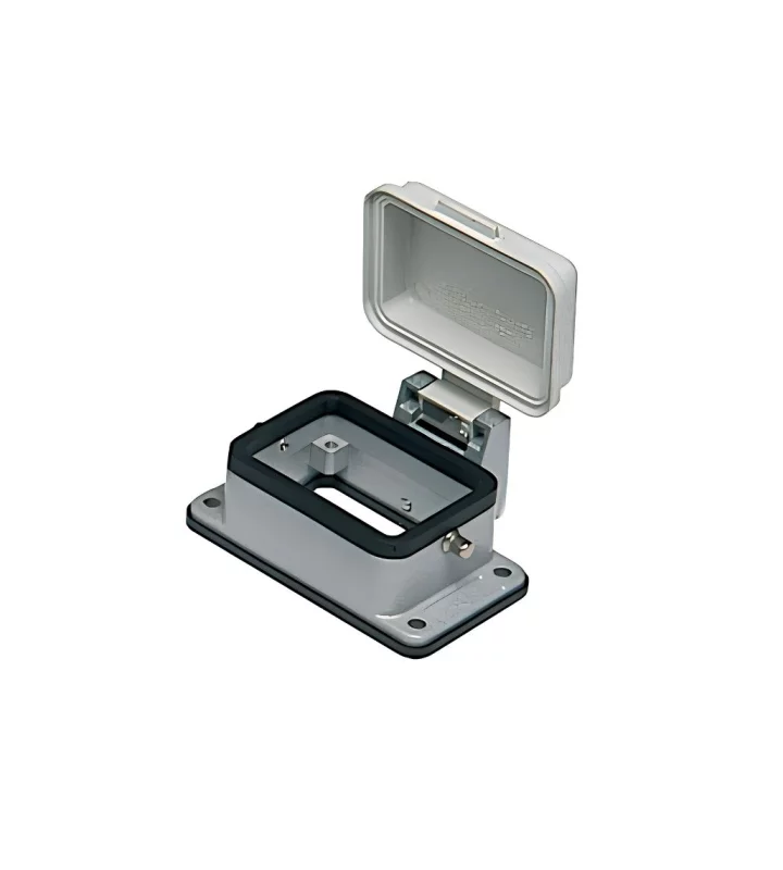 bulkhead mounting housing, size 44.27, C-TYPE alu, 2 pegs, cover plastic