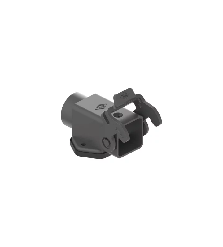 bulkhead mounting housing, angled, size 21.21, CK plastic, 1 lever, 1xM20 side, black