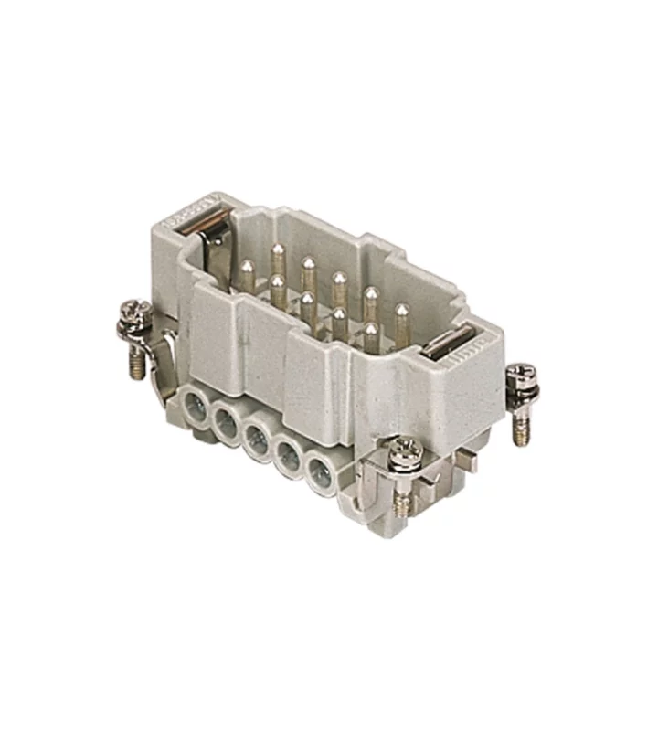 male insert, size 57.27, 10p+PE, silver, screw, 16A, 500V