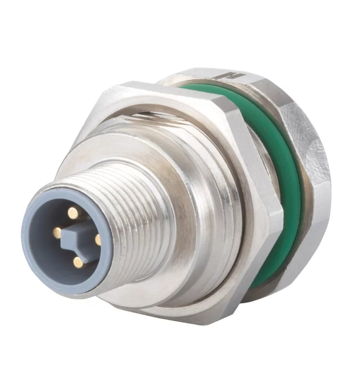 Panel connector male thread, single hole rear mounted