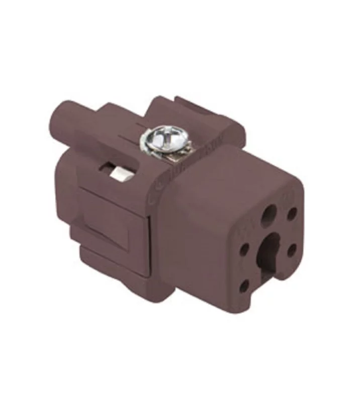 female insert, size 21.21, 4p+PE, silver, screw, 10A, 230/400V, 180°C