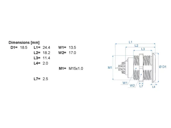 Standard wall mounted socket - front mounting
