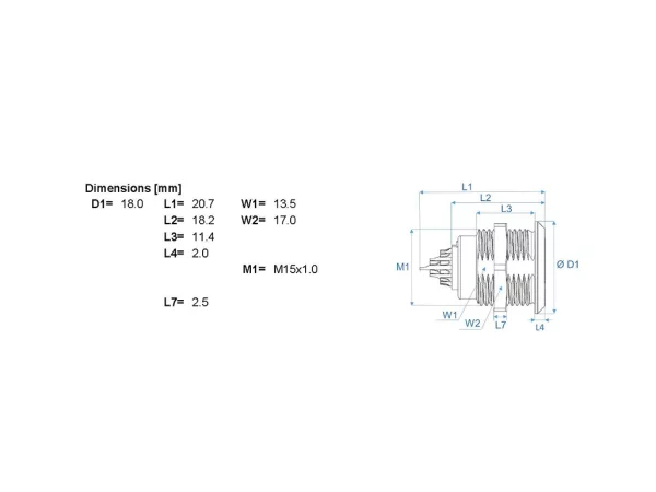 Standard wall mounted socket - front mounting
