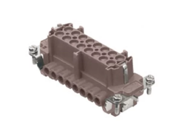 female insert, size 77.27, 16p+PE, silver, screw, 16A, 500V, 180°C
