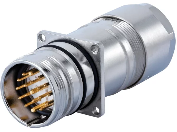 Panel Connector, Male Thread, with Strain Relief