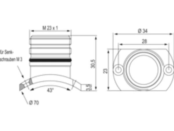 Panel Connector with Radius Flange
