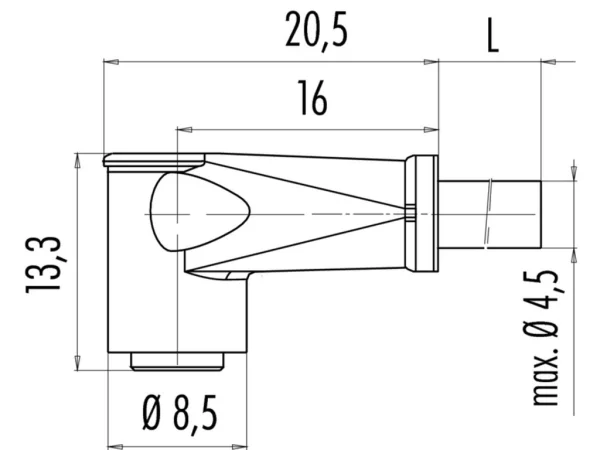 Female angled connector