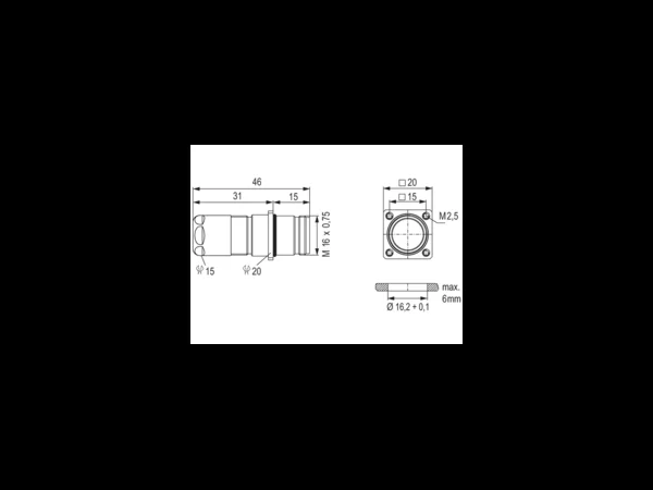 Panel Connector with built in Cable Strain Relief
