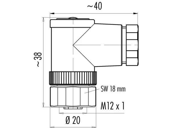 Female angled connector