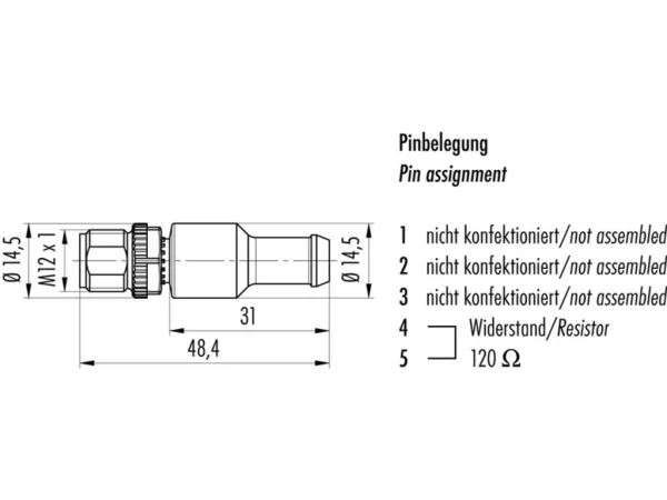Male terminating connector